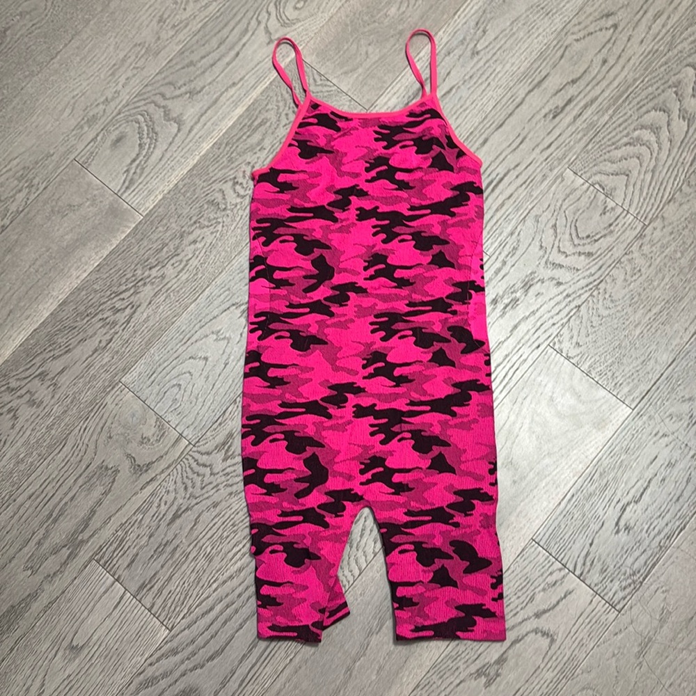 Pink camouflage jumper romper